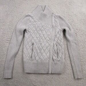 Margaret O'Leary Womens‎ Quilted Sweater size XS Full Zip Cotton Blend